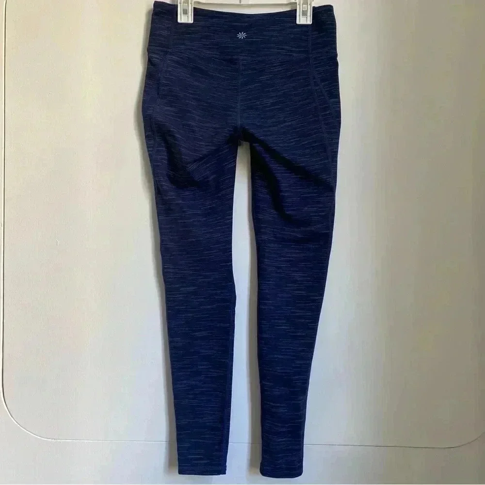 Athleta Striated Revelation Tight Navy Blue S - Picture 3 of 4